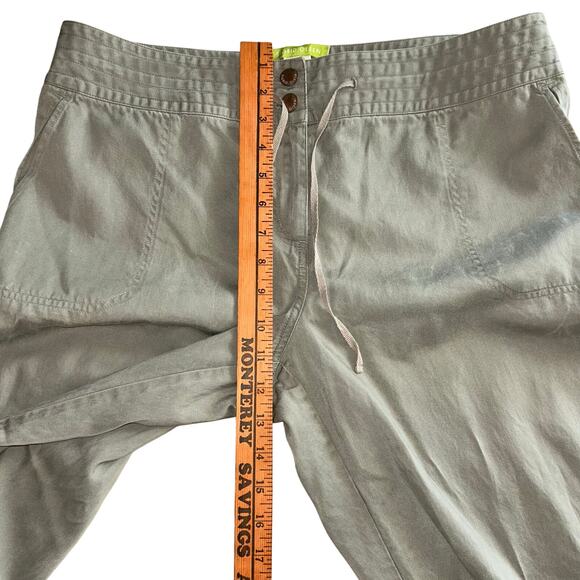 Sigrid Olsen Pants Womens Tan 100% Linen Blend  Capri Front Tie Poet Crop 14 P - Picture 9 of 12